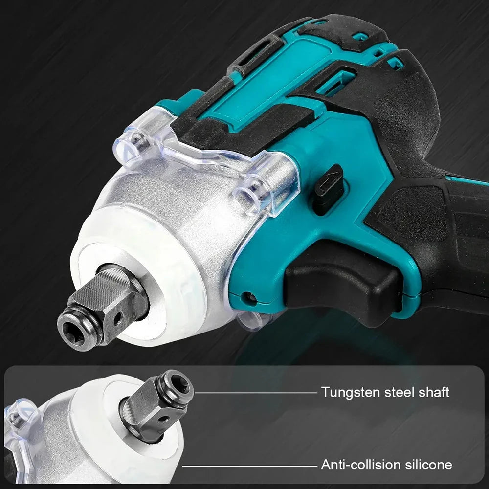Wrench 1/2Inch Power Tools 2 In 1 Brushless Cordless Wrench LED Light Adapt To Makita Battery 21V Brushless Electric Impact