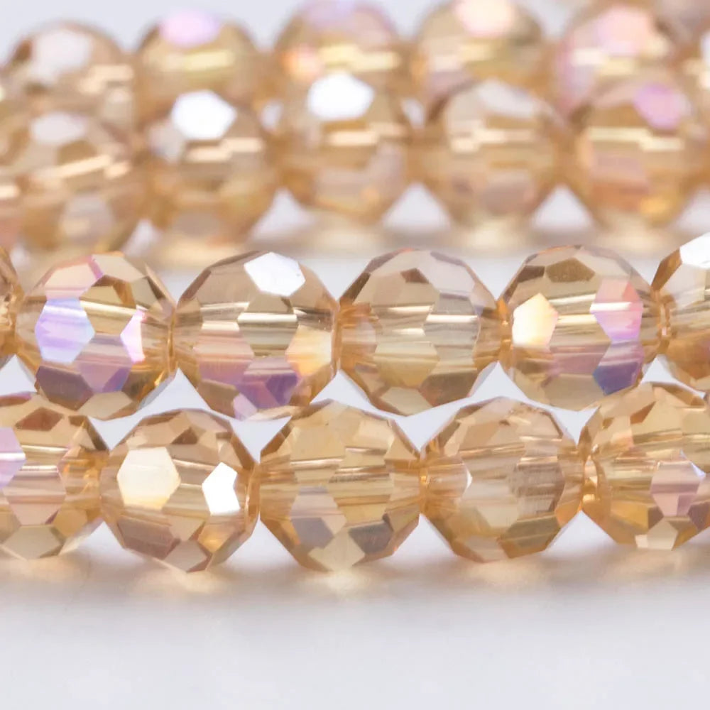3 4 6 8mm Round Crystal Beads Faceted Colorful Glass Beads Loose Spacer Bead for Jewerly Making Needlework Bracelet Necklace DIY
