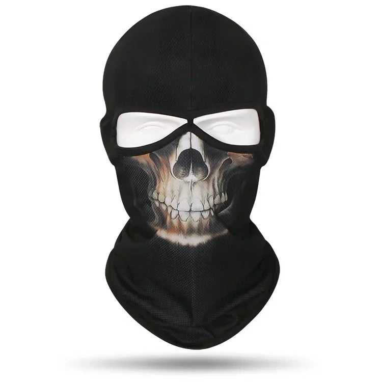 2 Holes Skull Balaclava Outdoor Motorcycle Riding Face Mask Windproof Caps Rider Head Cover Ski Masks MTB Bicycle Headgear