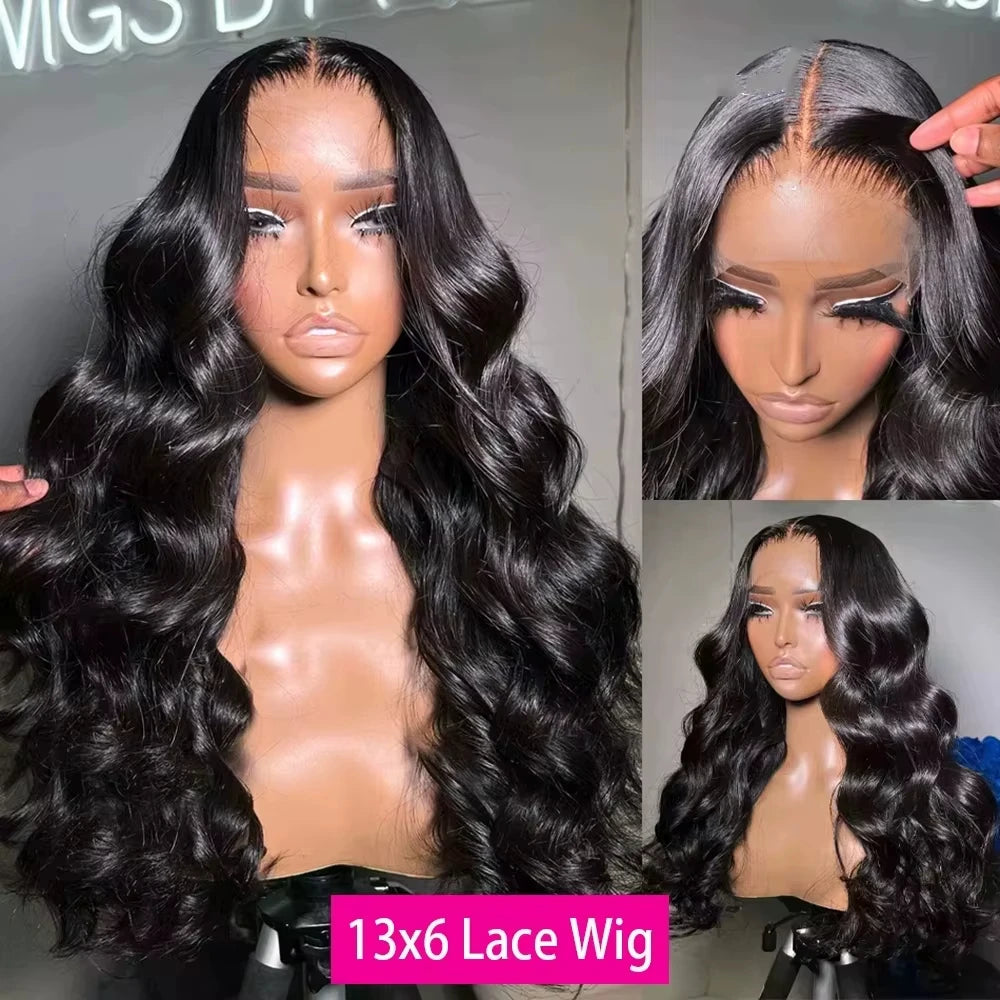 250 Density HD Lace Wig 13x6 Human Hair 30 40 Inch Body Wave Human Hair Wigs Lace Frontal Pre Plucke Brazilian Hair For Women