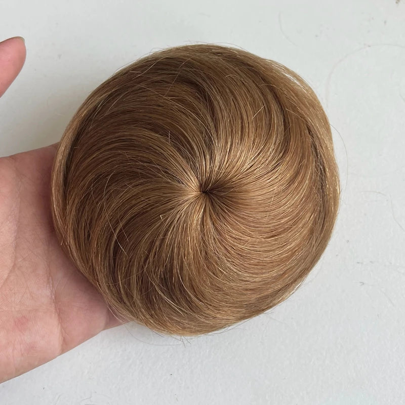 Hair Bun Human Hair Drawstring Hair Bun Wig Flexible Brown Blonde 6Inches Chignons Ponytail Hairpieces For Thinner Hair