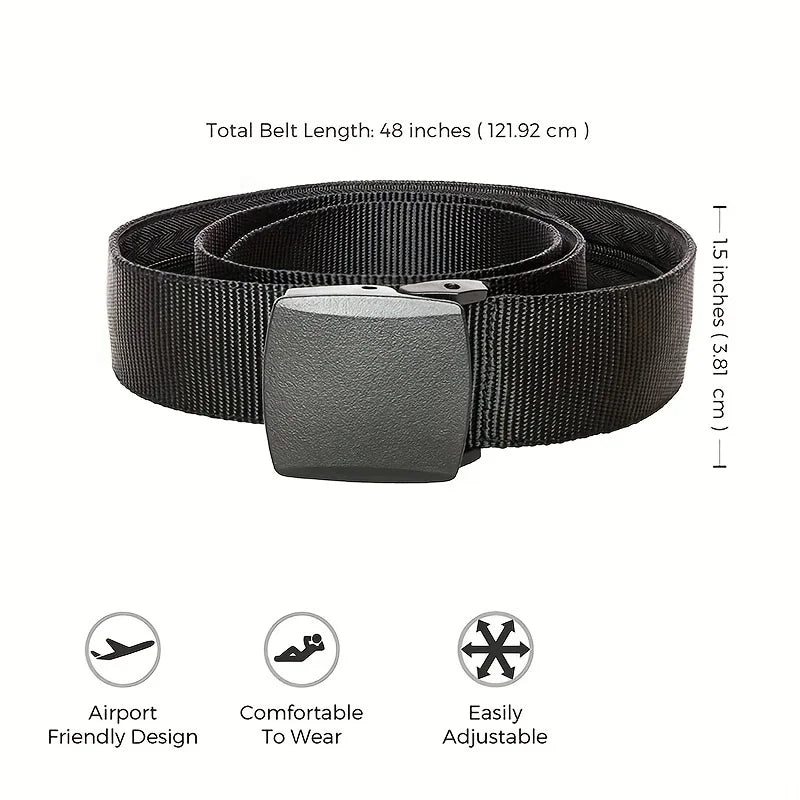 Nylon Belt Automatic Buckle Outdoor Multifunctional Tactical Canvas Belts Light Comfortable Non-metal Belt