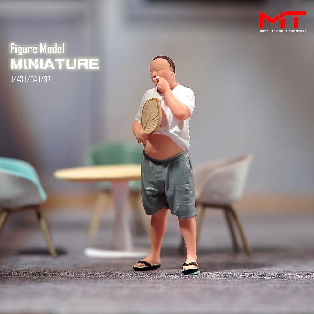 Miniature Figurines 1/87 1/64 1/43 1/24 Restaurant Waiter Diners Smoking Man Model Scene Figure DIY Creative Photography Props