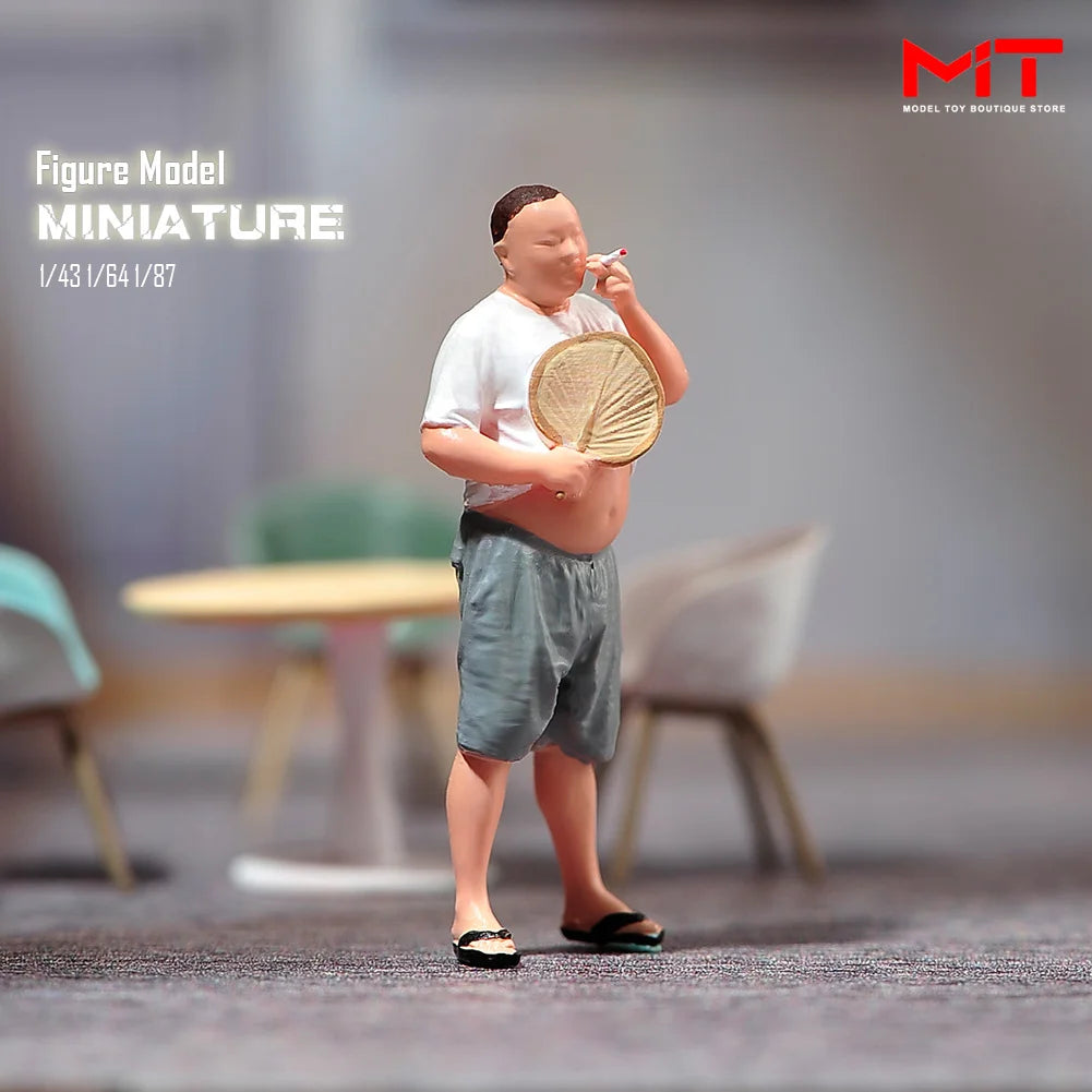 Miniature Figurines 1/87 1/64 1/43 1/24 Restaurant Waiter Diners Smoking Man Model Scene Figure DIY Creative Photography Props