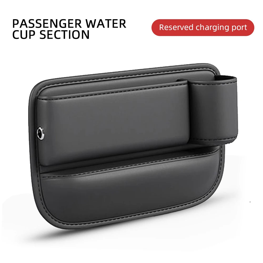 Multifunction Car Seat Gap Leak-proof Storage Bag  PU Leather Seat Slot Organizer Box For Car Seat Gap Filler With Cup Holder