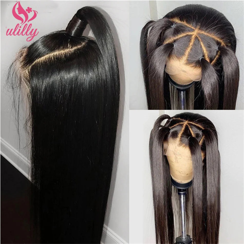Brazilian Hair 5x5 Silk Top Full Lace Human Hair Wig Bone Straight Pre Plucked Glueless Silk Base Full Lace Wig With Baby Hair