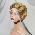 13x4 Lace Frontal Short Pixie Cut Curly Wave  Human Hair Wigs 180% Density 13x4 Lace Front Human Hair Wig for Black Women
