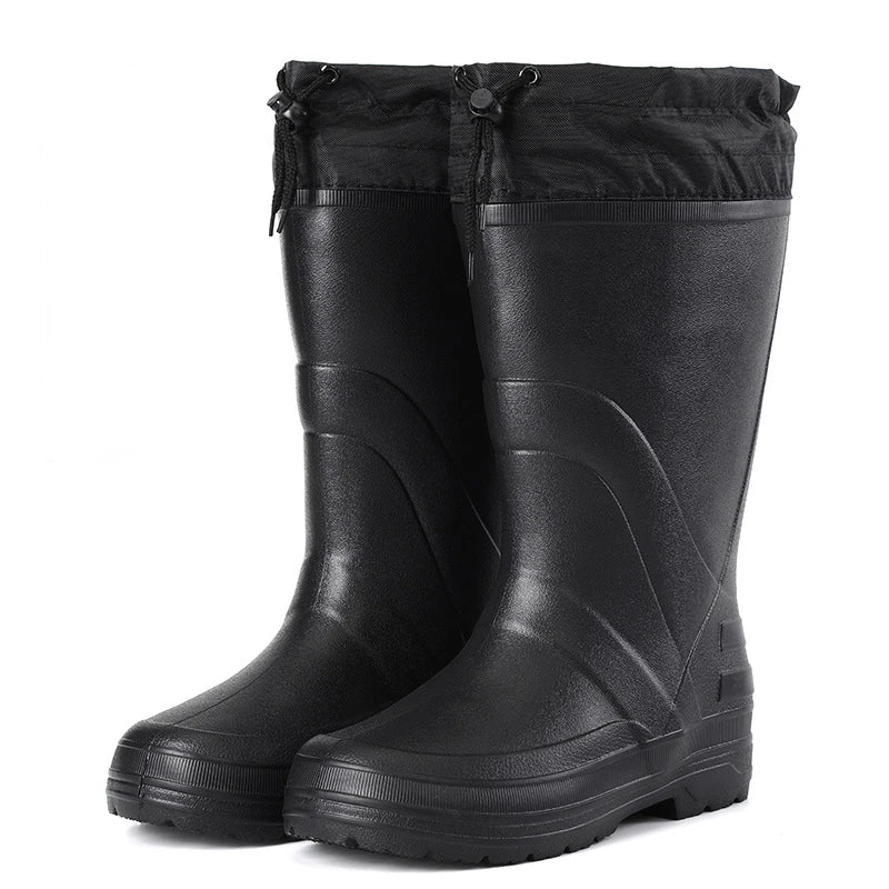 Winter Rain Shoes for Men EVA Non-slip Men Snow Boots Plush Warm Waterproof Shoes Comfortable Platform Men Work Shoes Plus Size