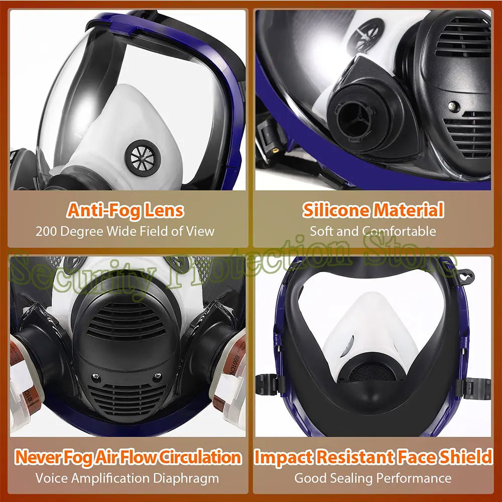 Gas Masks Survival Nuclear and Chemical - Reusable Full Face Respirator Gas Mask with Activated Carbon Filter