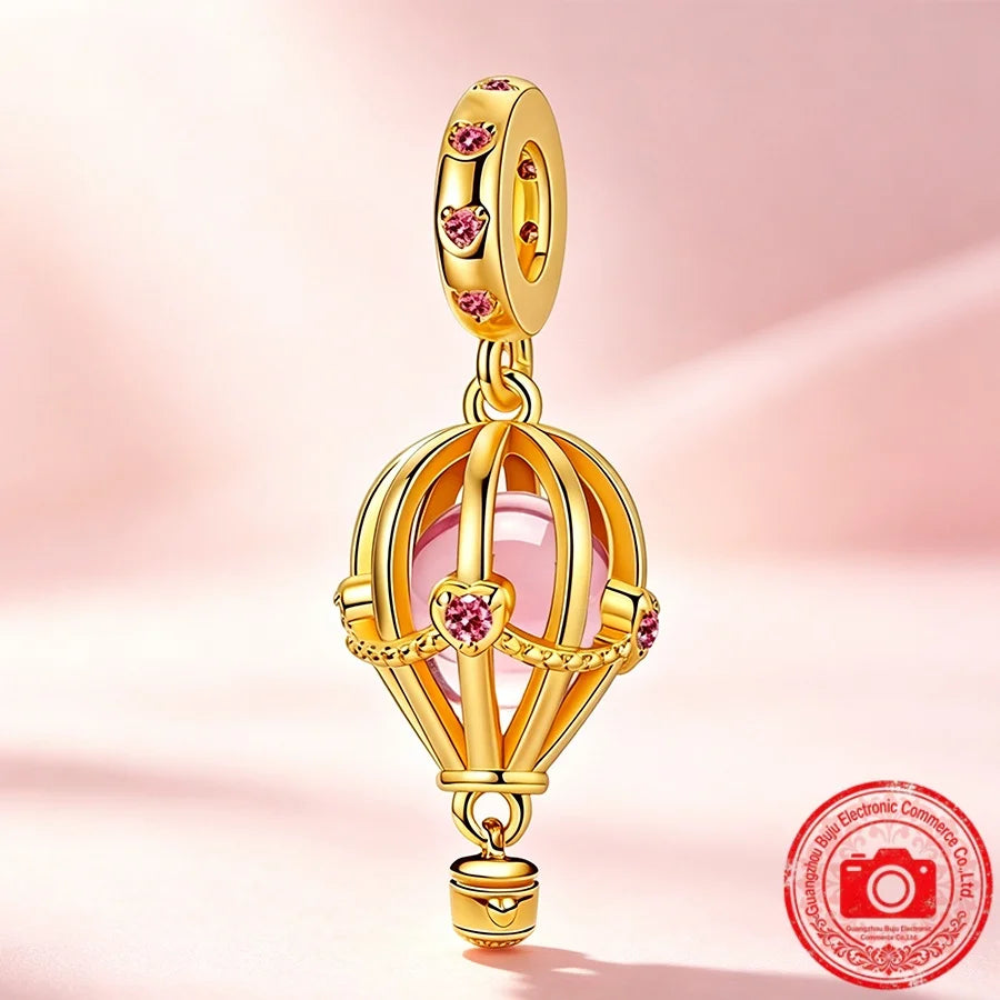New Original Charms Bead,Graduation Cap&Pink Snail Charm&Pink Pansy Flower Charm Bead Fit Pendant Bracelet Women Jewelry Gif