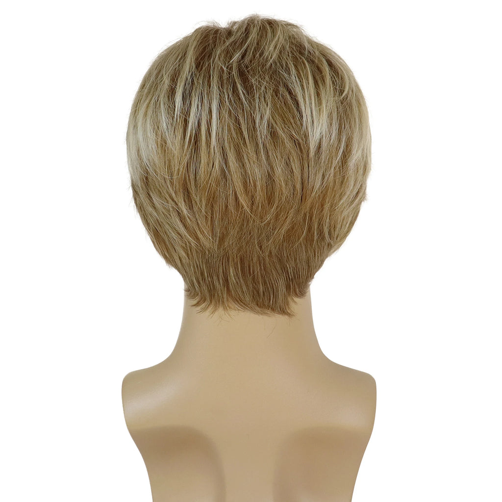 Synthetic Hair Short Straight Men Wig Blonde Color Heat Resistant Wigs for Male Halloween Daily Costume Party Natural Looking