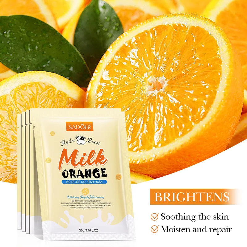 3/9/15pcs SADOER Milk Fruits Facial Masks Vitamin C Avocado Moisturizing Whitening Anti Wrinkle Face Sheet Masks Skin Care