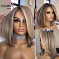 13x4 Brown Bob Wig Lace Front Human Hair Wigs Short Straight 360 13x6 HD Lace Frontal Wig Ash Blonde Highlight Wig Human Hair