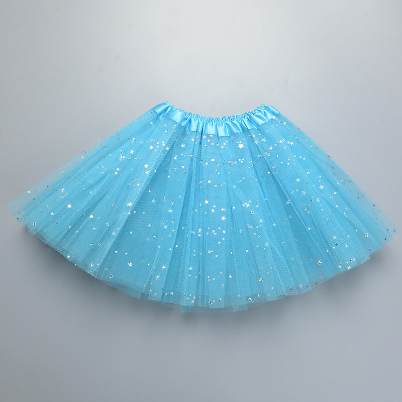 Wholesale  Girls Tulle Star Short Tutu Skirt Children Fancy Ballet Dancewear Party Costume Ball Gown Mini Skirt