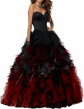 Organza Quinceanera Dress Strapless Ruffles Prom Dresses Ball Gown Long Puffy Sweetheart Ombre Wedding Cocktail Dress