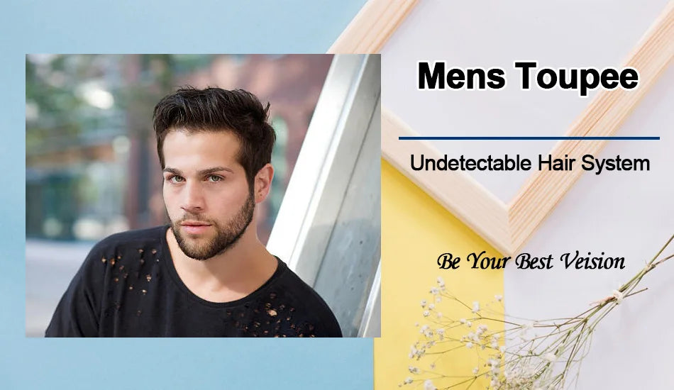 Male hair Prosthesis Full Lace Men's Wig Double Knots Man Wig Human Hair Toupee Breathable Hair System For Man Hair Prosthesis