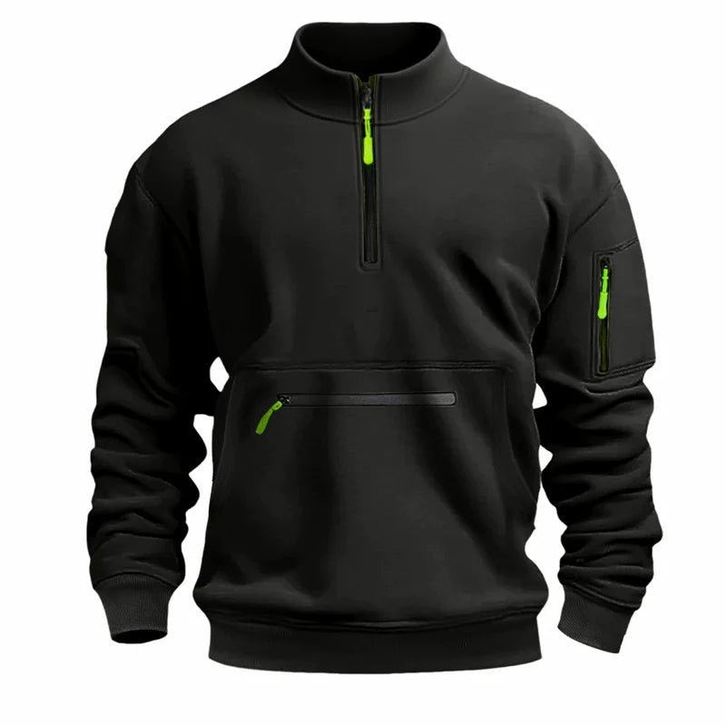 autumn winter Half-zipper stand collar Sweatshirts man and woman Solid Color Fleece Pullover Daily leisure tops Men Sweatshirt