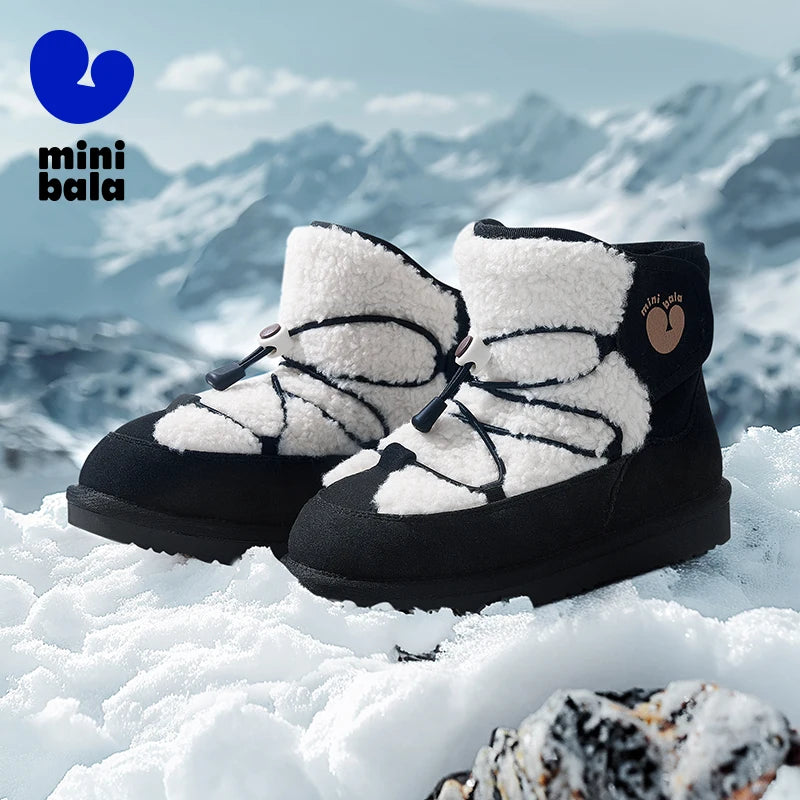 Mini Bala Snow Boots Slip Resistant Waterproof Long Plush Warm Winter Shoes
