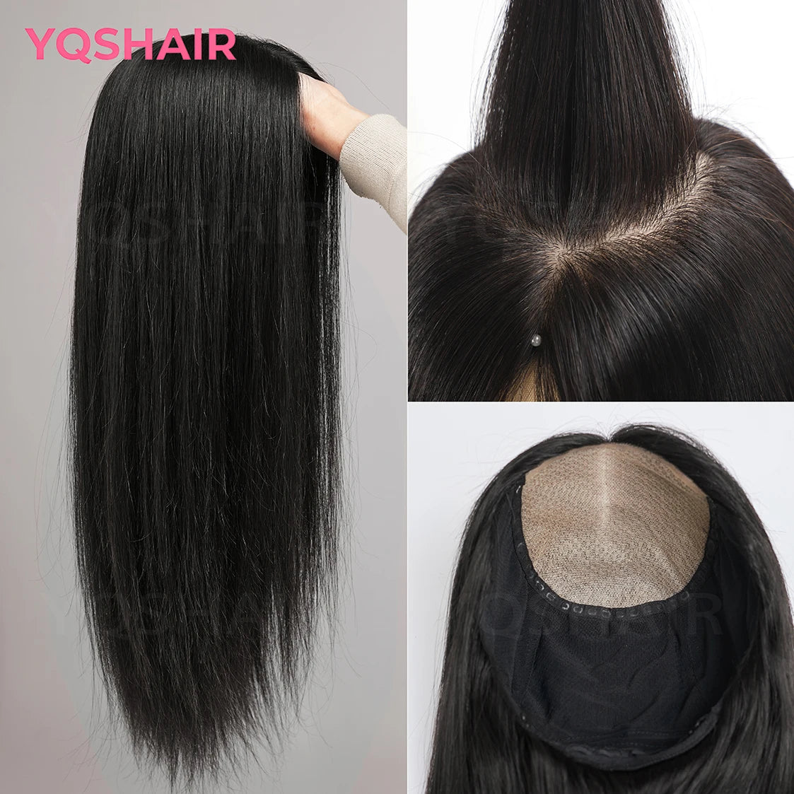 Silk Base Wig Brown 100% Human Hair Wig with Bangs 6x6“ Real Virgin European for Women 24”Raw Hair with PU Around Everyday Wear