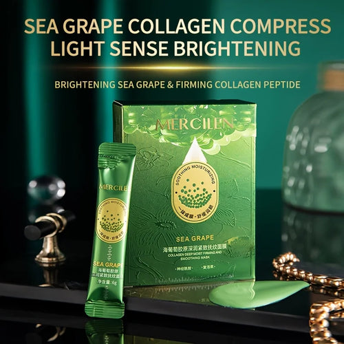 10pcs Mercilen Sea Grape Peeling Facial Masks Anti Wrinkle Moisturizing Hydrating Anti-Aging Peel-Off Face Mask Tearing Masks