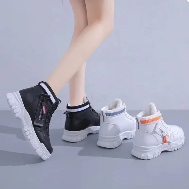 Woman Shoes Winter Women's Boots Fashion Velvet Cotton Shoes for Women Ankle Boots Platform Shoe High Top Women Sneakers Zapatos