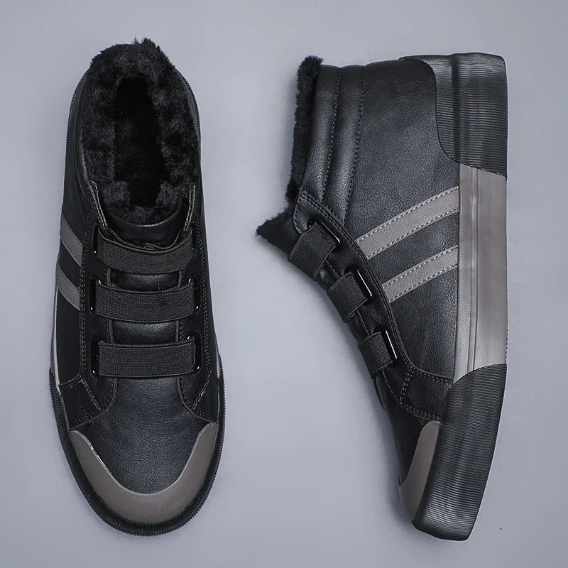 Men Vulcanized Winter Warm Boot Shoes Have Fur Inside Male Winter Men's Warm Cotton Shoes Fashion Casual Shoes #23115