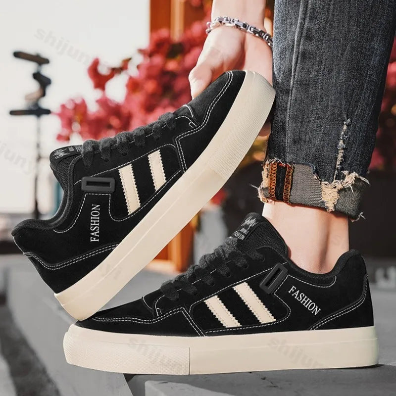 Men's Fashion Trend Canvas Casual Shoes 2026 Spring Low Top Thick Sole Non Slip Sports Shoes Comfortable Lace Up Chunky sneakers
