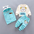 Winter Baby Clothing Sets Autumn Boys Girls Thick Warm Suits Hooded Sweater Cartoon Cute Bear Three-Piece kids Outfits 0-4 Years