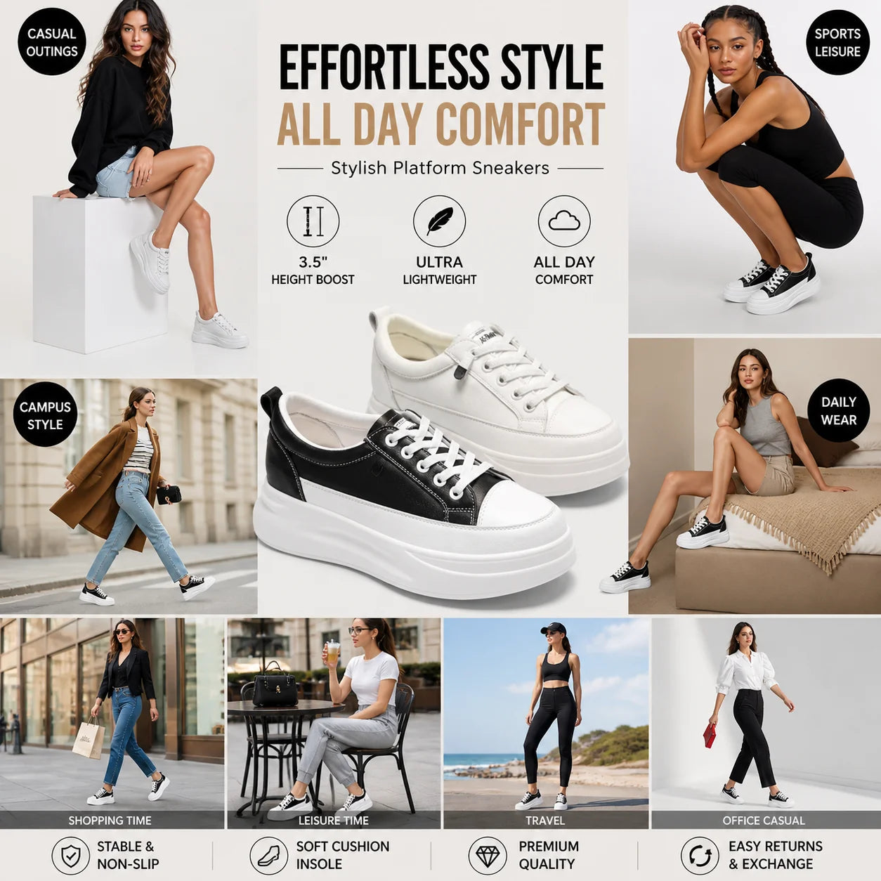 Fujin 4.5cm Genuine Leather Women Shoes Platform Flats Breathable Women Mesh Shoes White Sneakers Spring Autumn Summer Shoes
