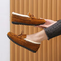 Women Winter Casual Shoes New Moccasins Soft Flat Non-slip Loafers Fashion Comfort Warm Plush Bow Slip on Female Cotton Shoes