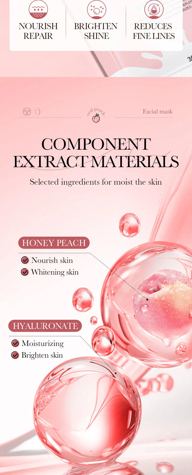 3/9/15pcs SADOER Milk Fruits Facial Masks Vitamin C Avocado Moisturizing Whitening Anti Wrinkle Face Sheet Masks Skin Care