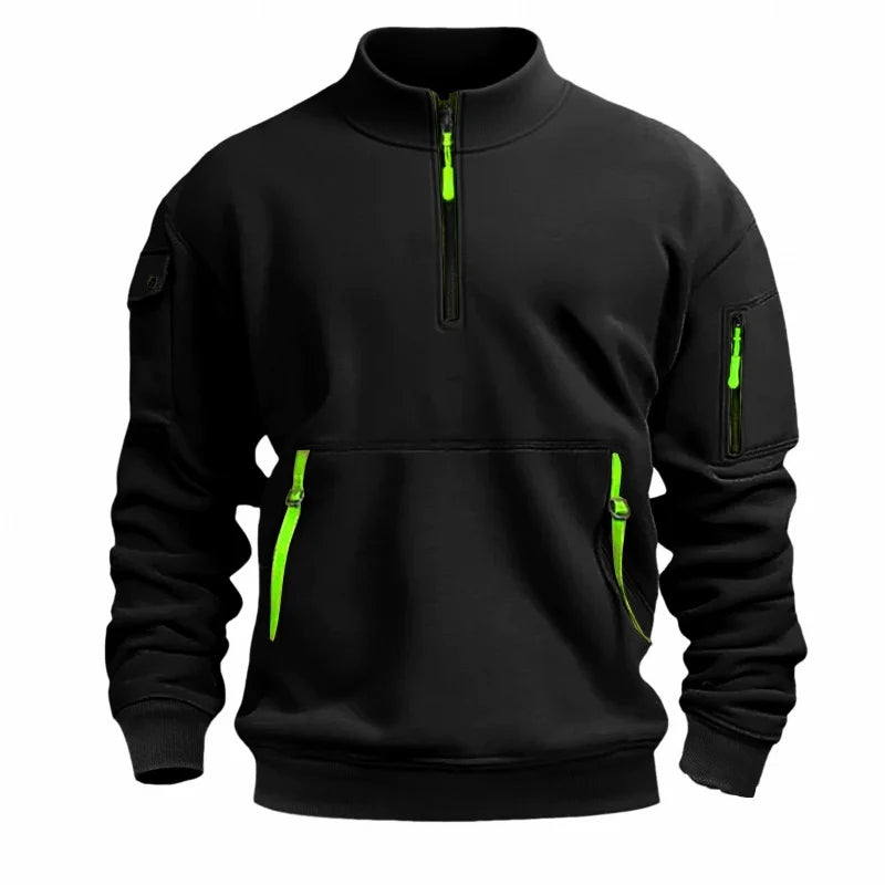 autumn winter Half-zipper stand collar Sweatshirts man and woman Solid Color Fleece Pullover Daily leisure tops Men Sweatshirt