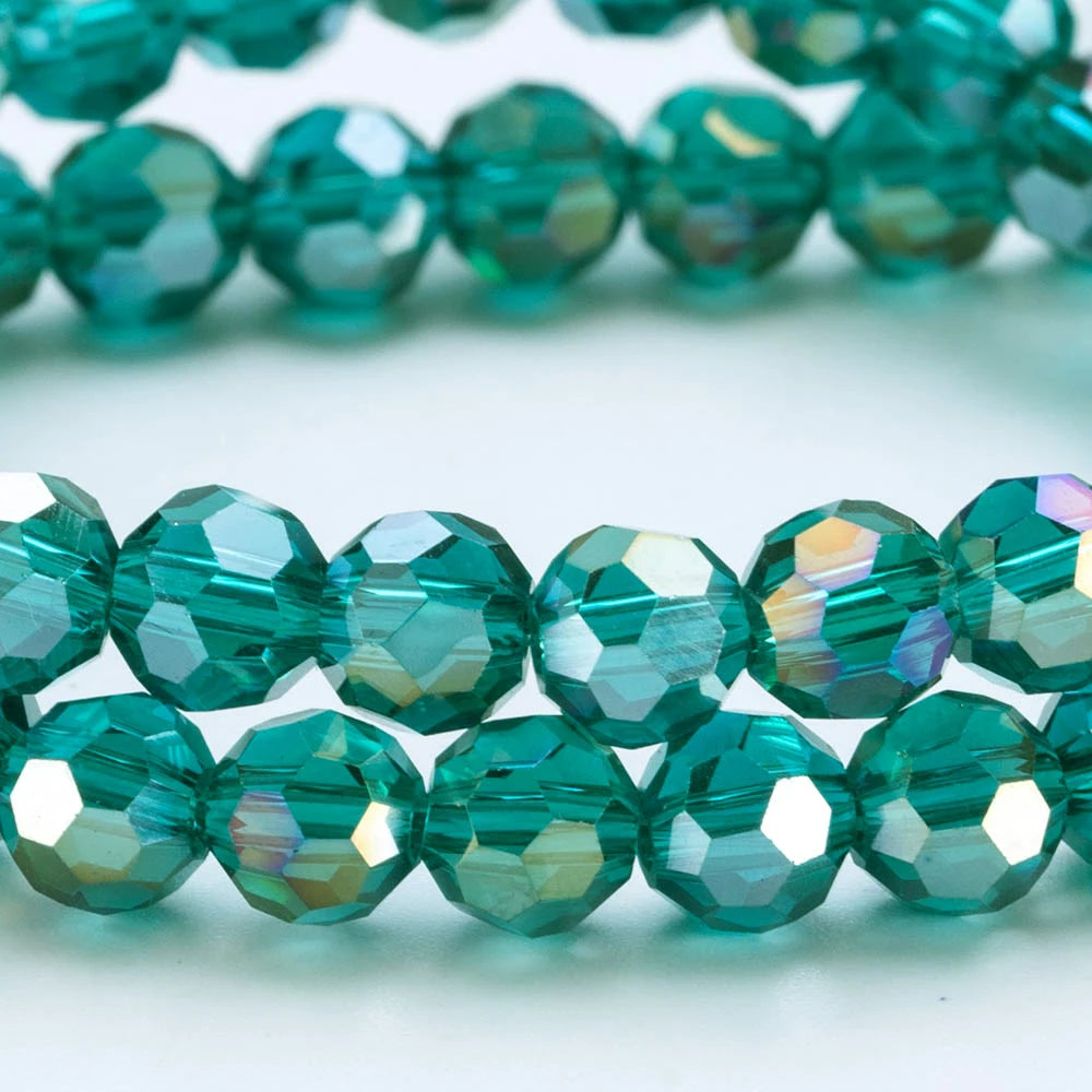 3 4 6 8mm Round Crystal Beads Faceted Colorful Glass Beads Loose Spacer Bead for Jewerly Making Needlework Bracelet Necklace DIY