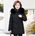 Winter Clothes New Medium Long Down Cotton Jacket Women Middle-aged Plush Thickened Cotton Jacket Female Outwear