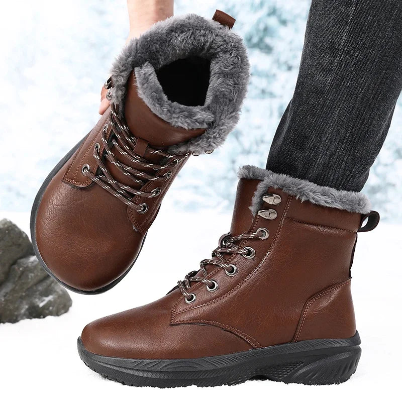 Winter Snow Barefoot Boots for Men Keep Warm Waterproof Winter Shoes Latest 2026 Fashion Design Non Slip Platform Snow Boots Men