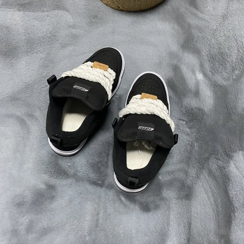 Winter Black Loafers, Large Size Shoes for Men, Simple and Stylish Casual Shoes, Breathable Men's Shoes, Versatile Casual Sneakers