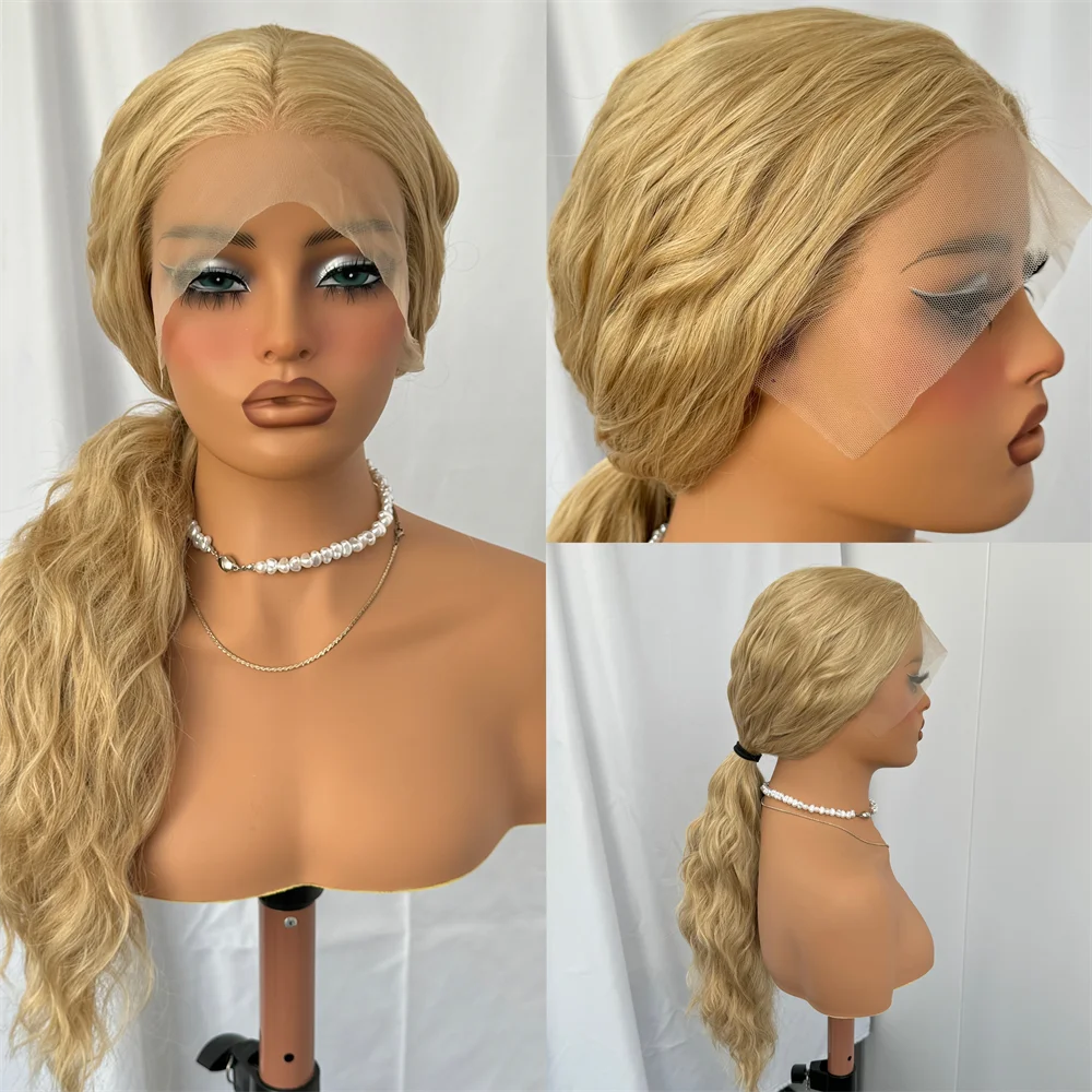 Mix Blonde Wig Long Synthetic Lace Front Wigs for Women 26/613 Loose Curly Wig Daily Use Natural Wave Lace Wig Cosplay Wig Party