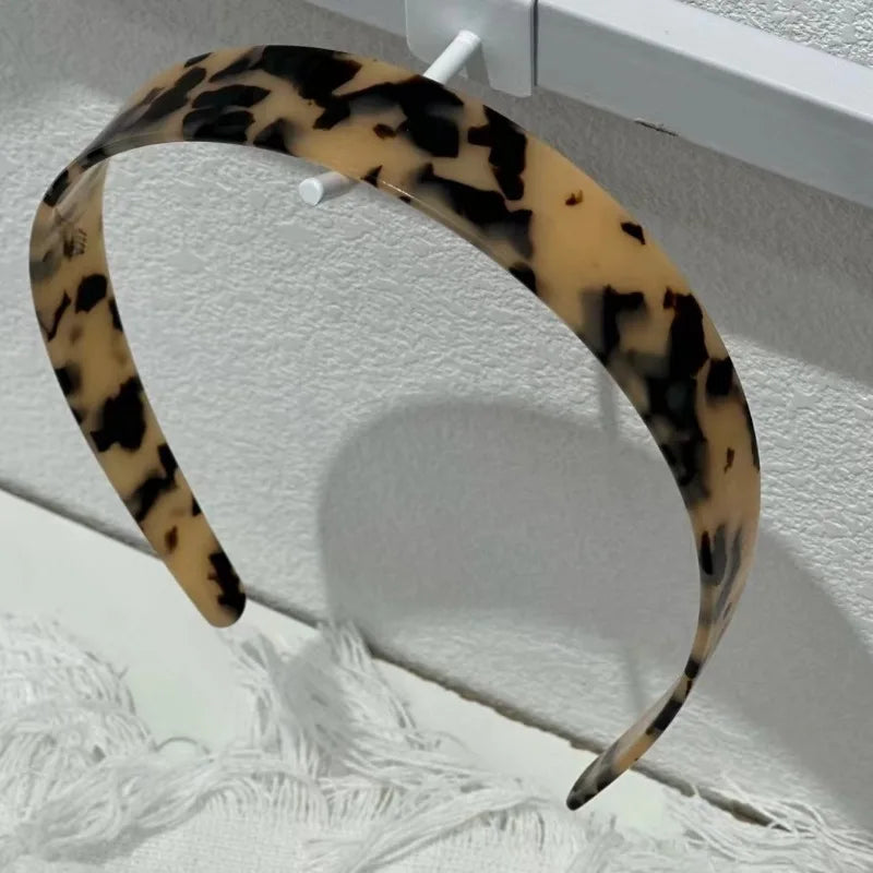 Retro Wide-Brimmed Acetate Headband Women New Summer Hair Fixer Face Wash Hair Band Fashion High Sense Hairhoop Hair Ornaments