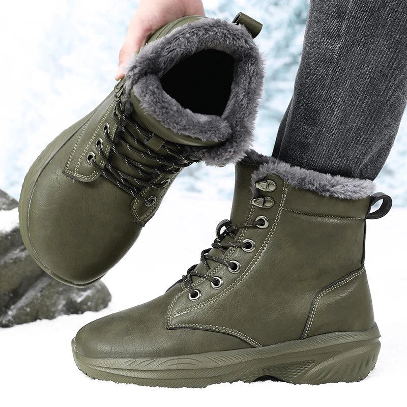 Winter Snow Barefoot Boots for Men Keep Warm Waterproof Winter Shoes Latest 2026 Fashion Design Non Slip Platform Snow Boots Men
