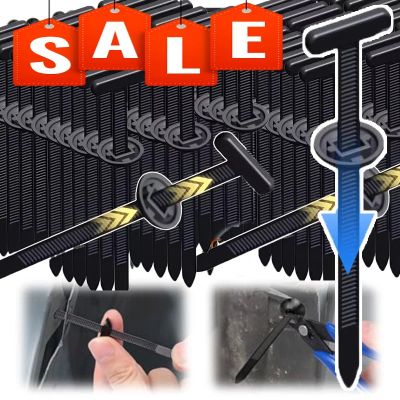 Self-Locked Nylon Cable Tie Push Clips Wire Tie Released Zip Straps Car Pipe Cable Fastener Bundle Fixed Binding