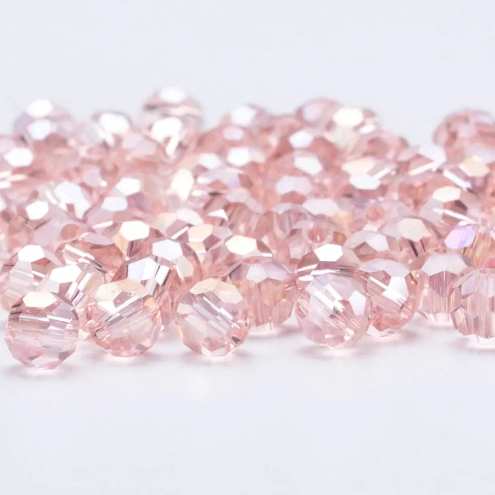 3 4 6 8mm Round Crystal Beads Faceted Colorful Glass Beads Loose Spacer Bead for Jewerly Making Needlework Bracelet Necklace DIY
