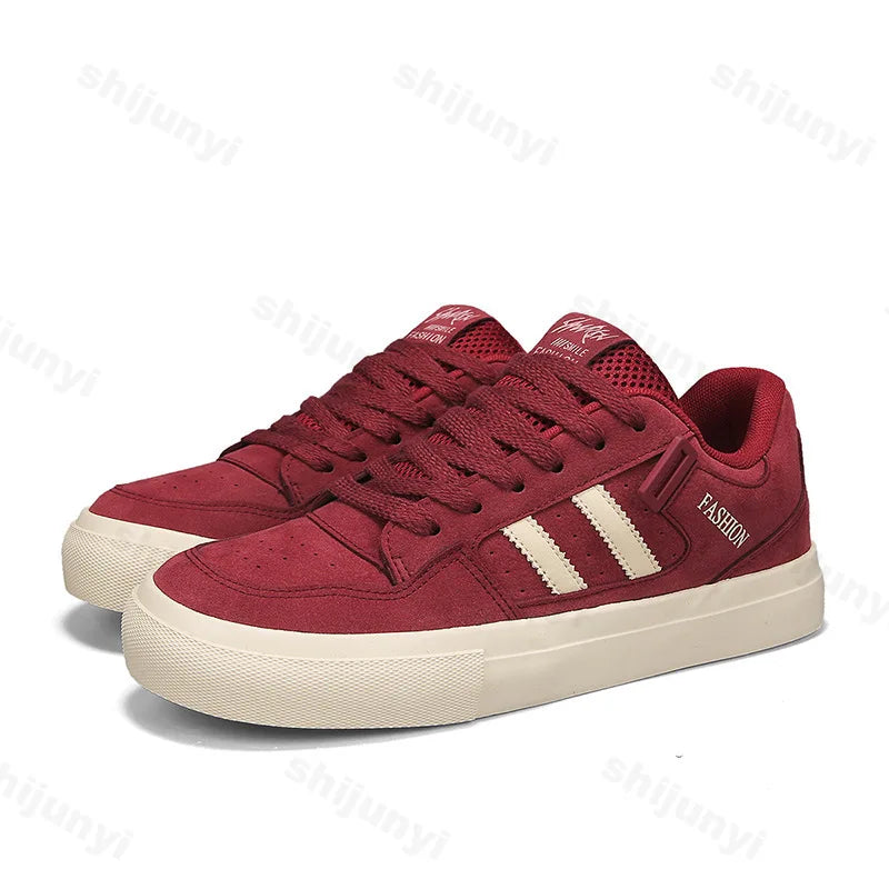 Men's Fashion Trend Canvas Casual Shoes 2026 Spring Low Top Thick Sole Non Slip Sports Shoes Comfortable Lace Up Chunky sneakers