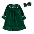 Boys girls baby eye masks bow family matching flannel pyjamas kids velvet Christmas pajamas sets