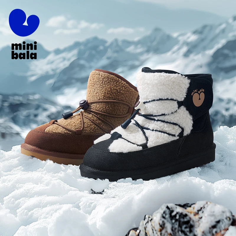 Mini Bala Snow Boots Slip Resistant Waterproof Long Plush Warm Winter Shoes
