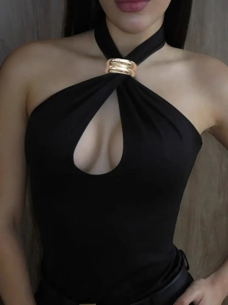 Summer Fashion Sexy Vest Top For Women Hollow Out Backless Twist Solid Cropped Y2k Top Patchwork Female Short Tank Top New 2026