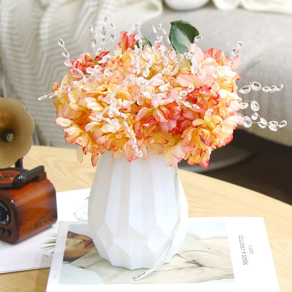 Artificial white crystal acrylic water droplet handmade Hot sale wedding bridal bouquet wreath hairpin DIY gift decor accessory