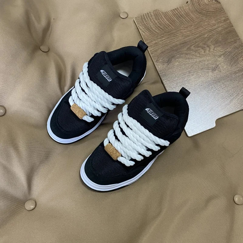 Winter Black Loafers, Thick-Soled Large Size Shoes for Men, Fashionable Casual Shoes, Breathable Trendy Shoes, Versatile Sneakers for Men