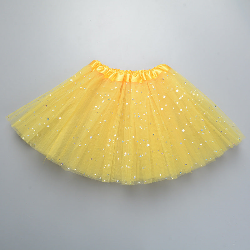 Wholesale  Girls Tulle Star Short Tutu Skirt Children Fancy Ballet Dancewear Party Costume Ball Gown Mini Skirt