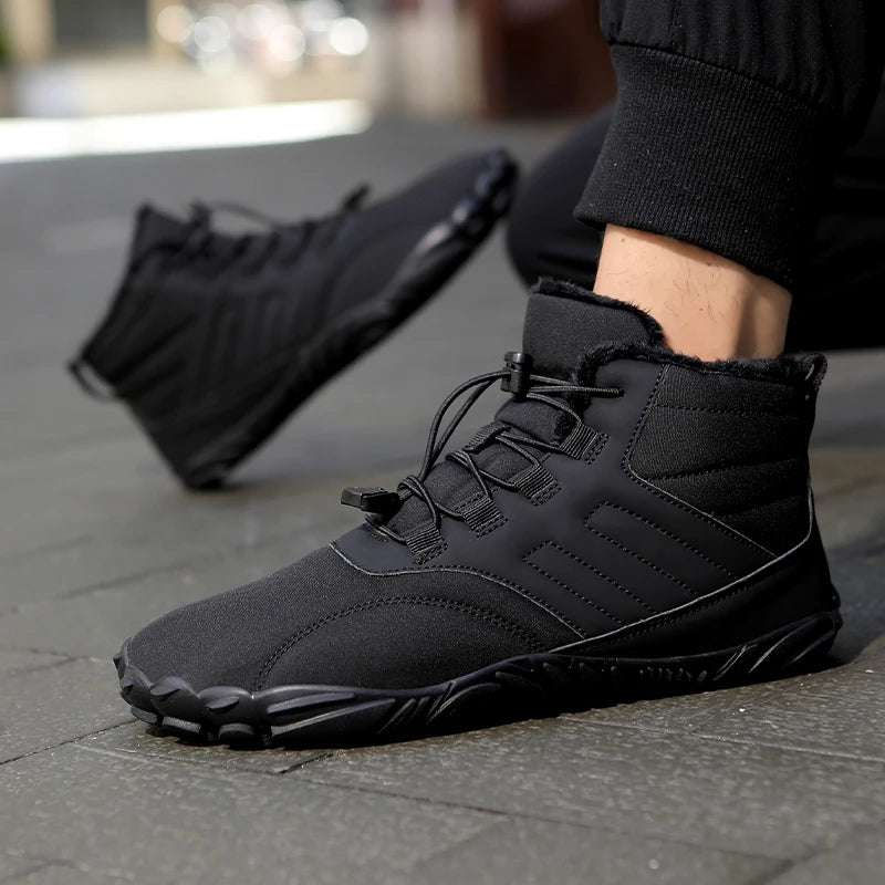 Winter Warm Running Barefoot Shoes Women Men Rubber Camping Sneakers Waterproof Non-Slip Breathable for Outdoor Walking