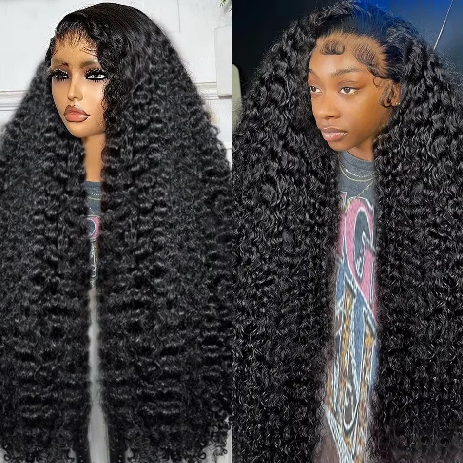 230% Curly Deep Water Wave 13x4 HD Lace Front Wigs PrePlucked Brazilian 100% Human Hair 13x6 Lace Frontal Closure Wig 32 34 Inch